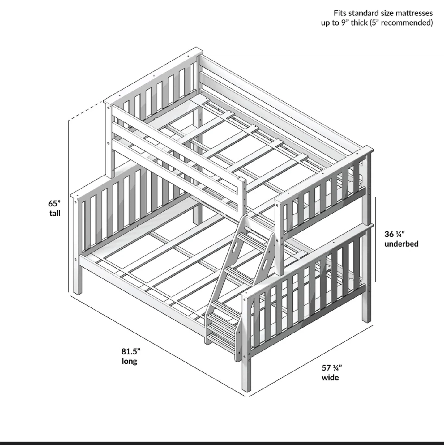 Bolles Twin Over Full Solid Wood Standard Bunk Bed