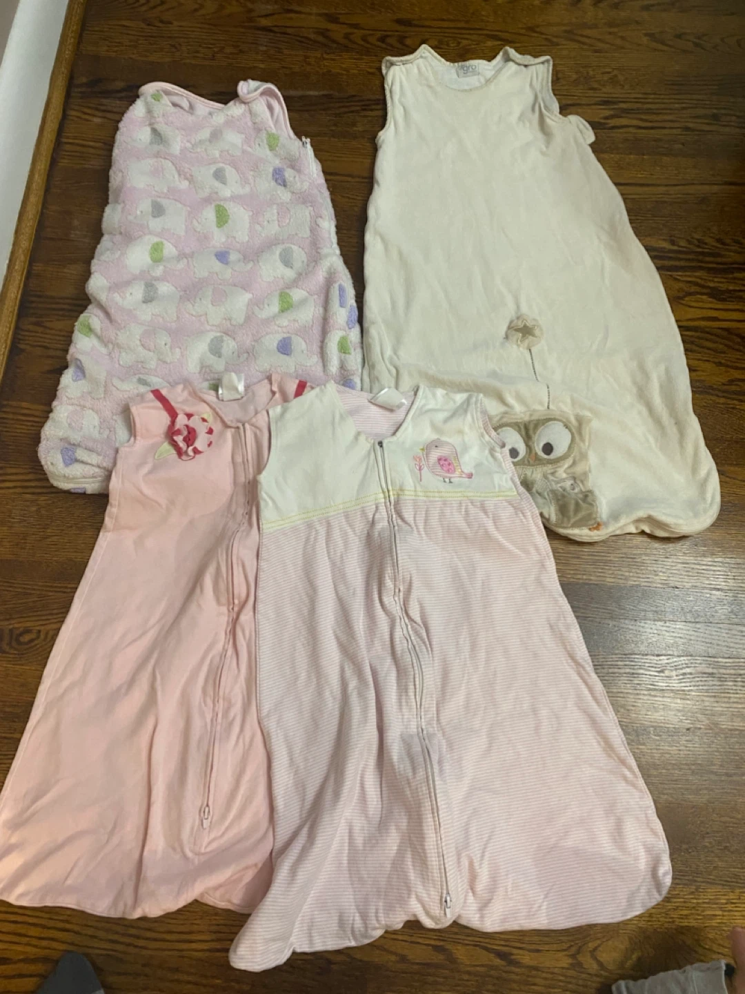 9 pc lot: Sleep sack and swaddle blanket.