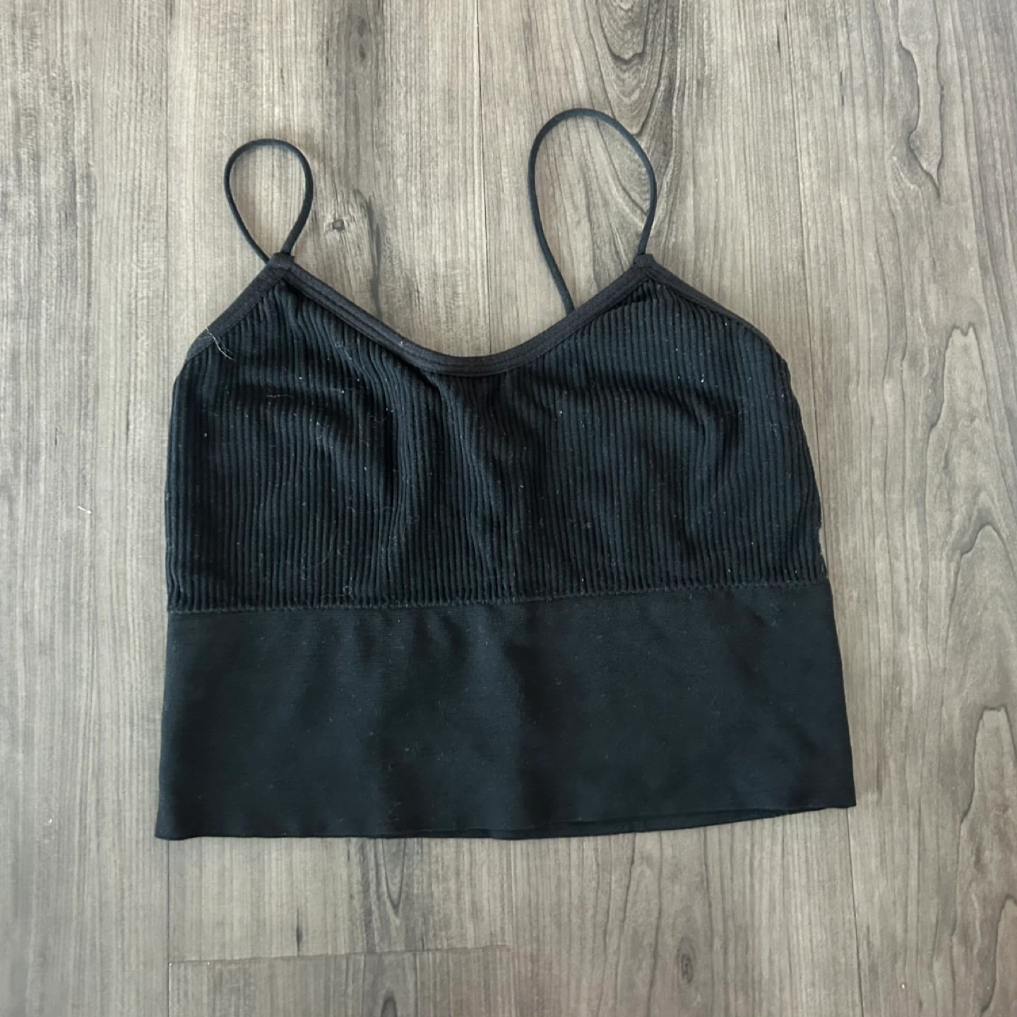 Black Cropped Tank Top