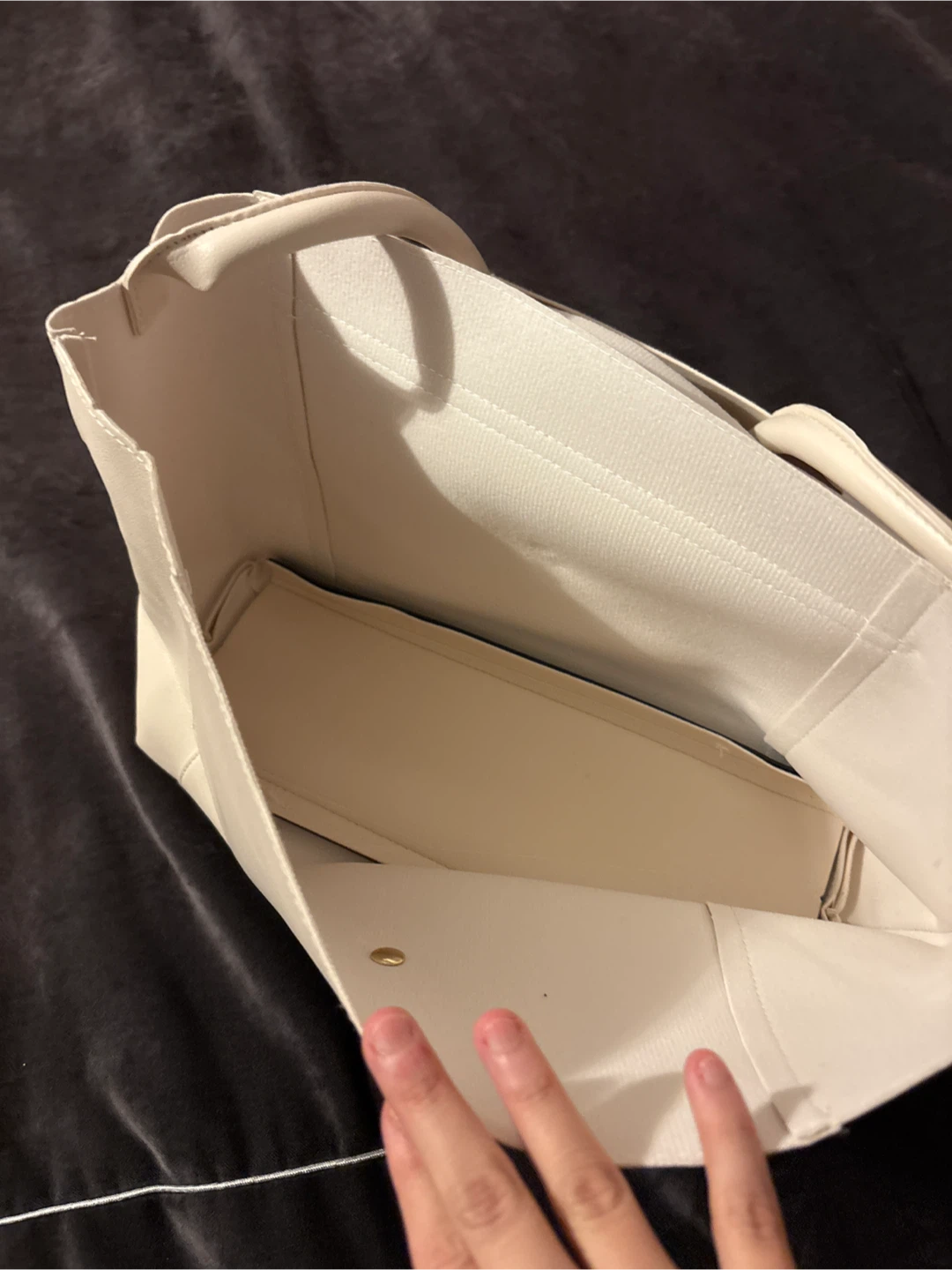 Korean Leather Beige Shoulder Bag - photo 2