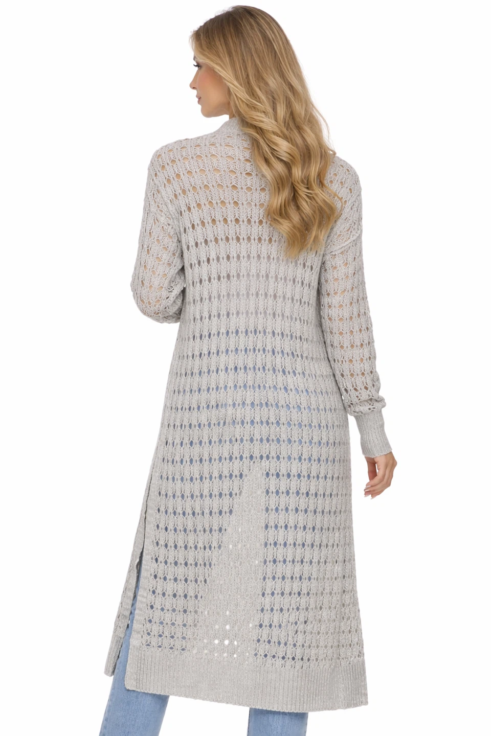 Catherine Malandrino Open Knit Long Cardigan XL Like New - photo 3