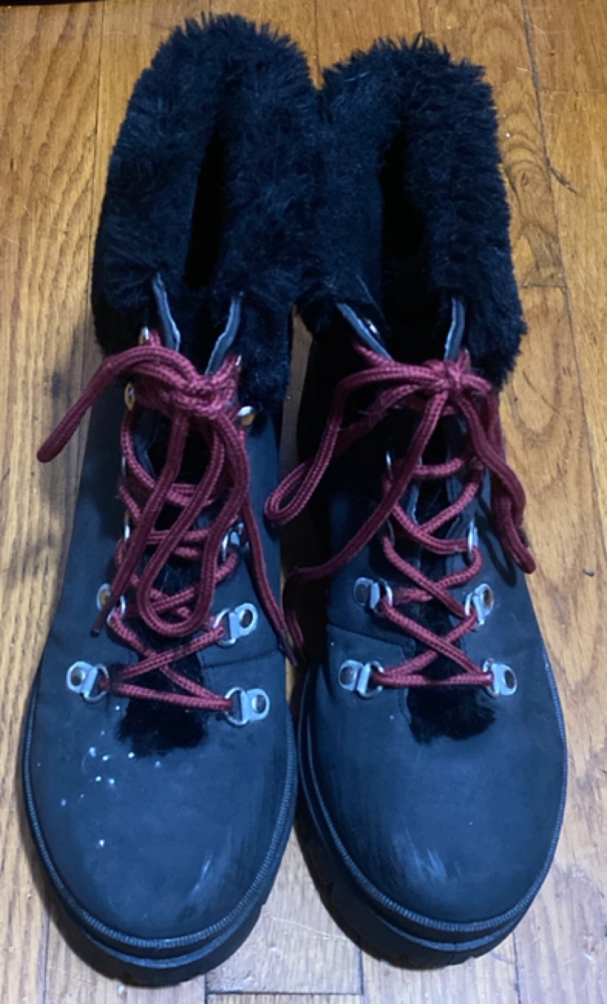 Black Faux Fur Lined Ankle Boots