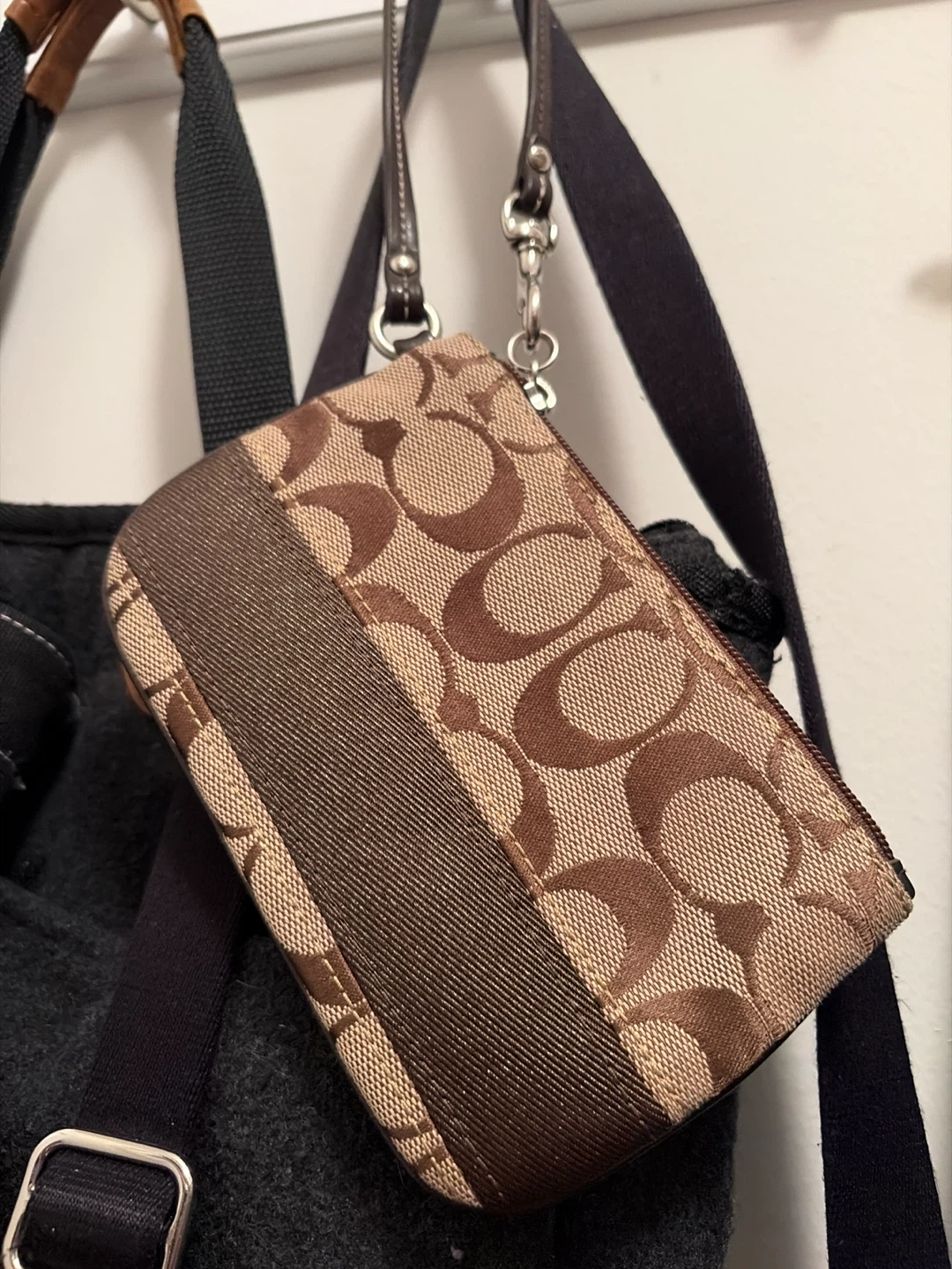 Coach Brown Patterned Coin Purse