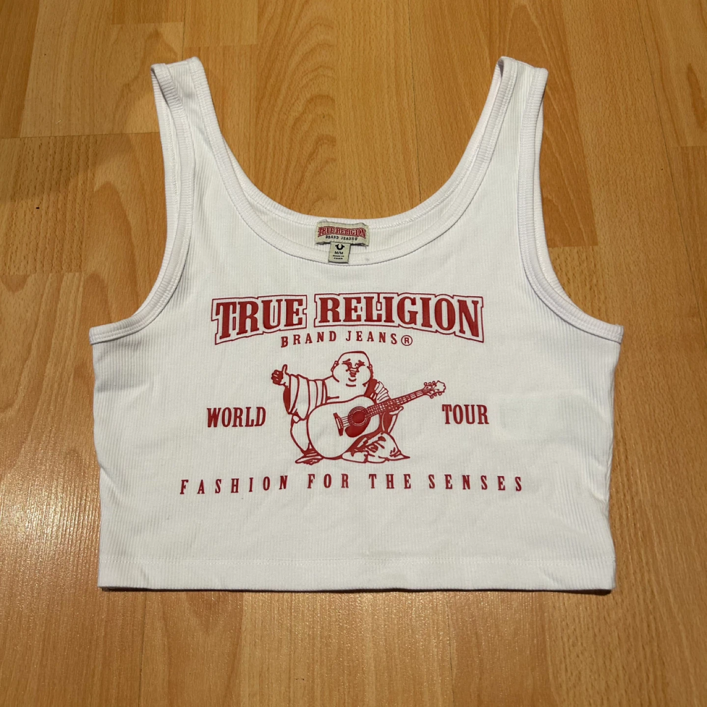True Religion White Ribbed Tank Top - Size M - photo 2