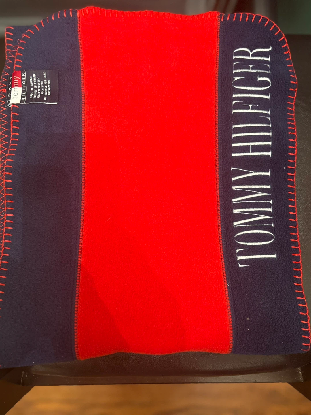 Vintage Tommy Hilfiger Fleece Blanket - Red, White & Blue