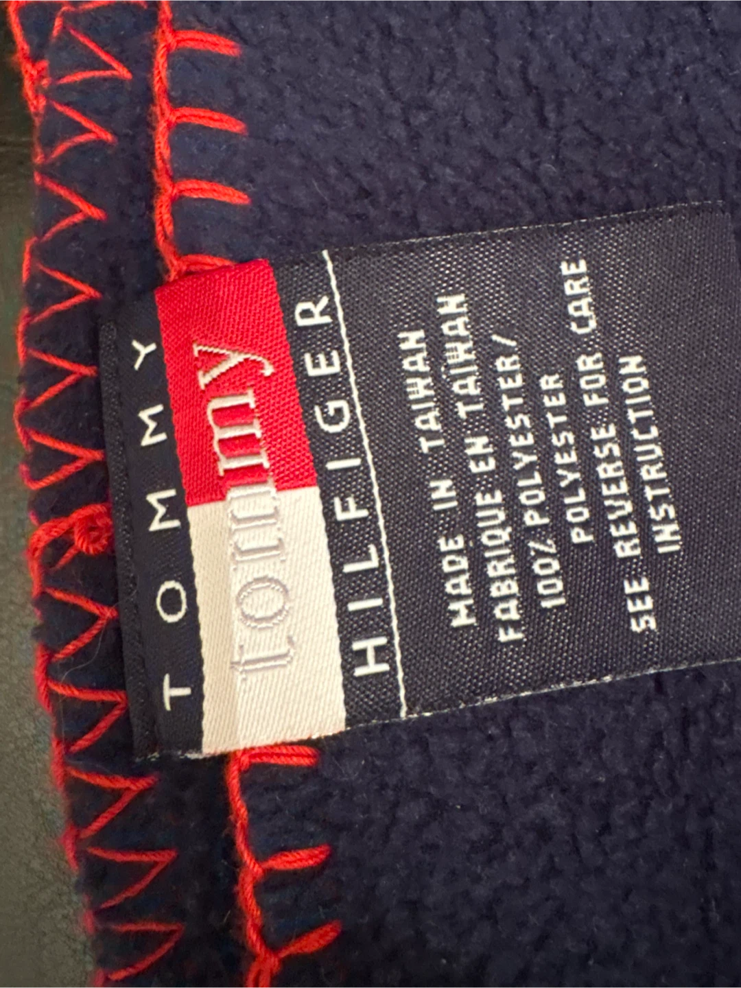 Vintage Tommy Hilfiger Fleece Blanket - Red, White & Blue - photo 2