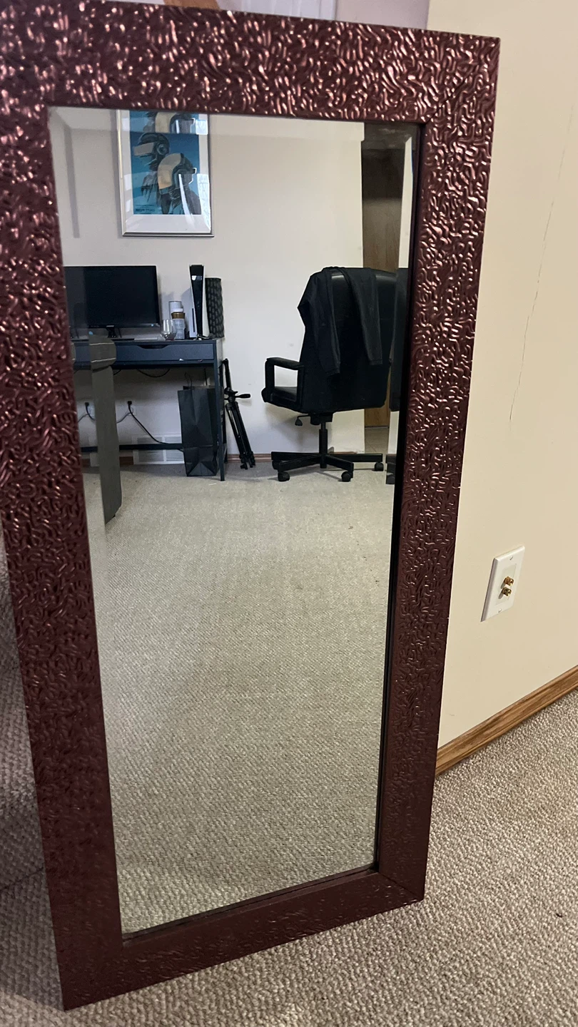 Framed Burgundy Mirror
