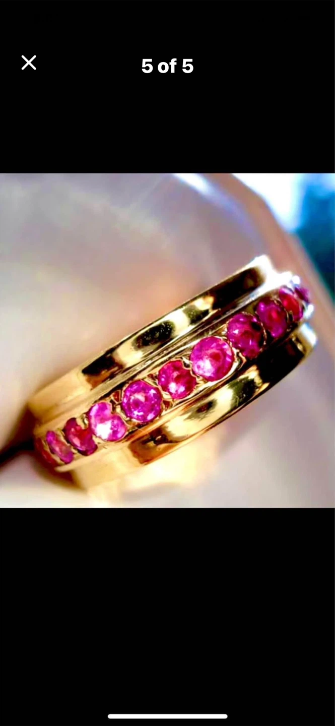💖Estate 14k Gold Eternity Ring with 28-Rubies - photo 5