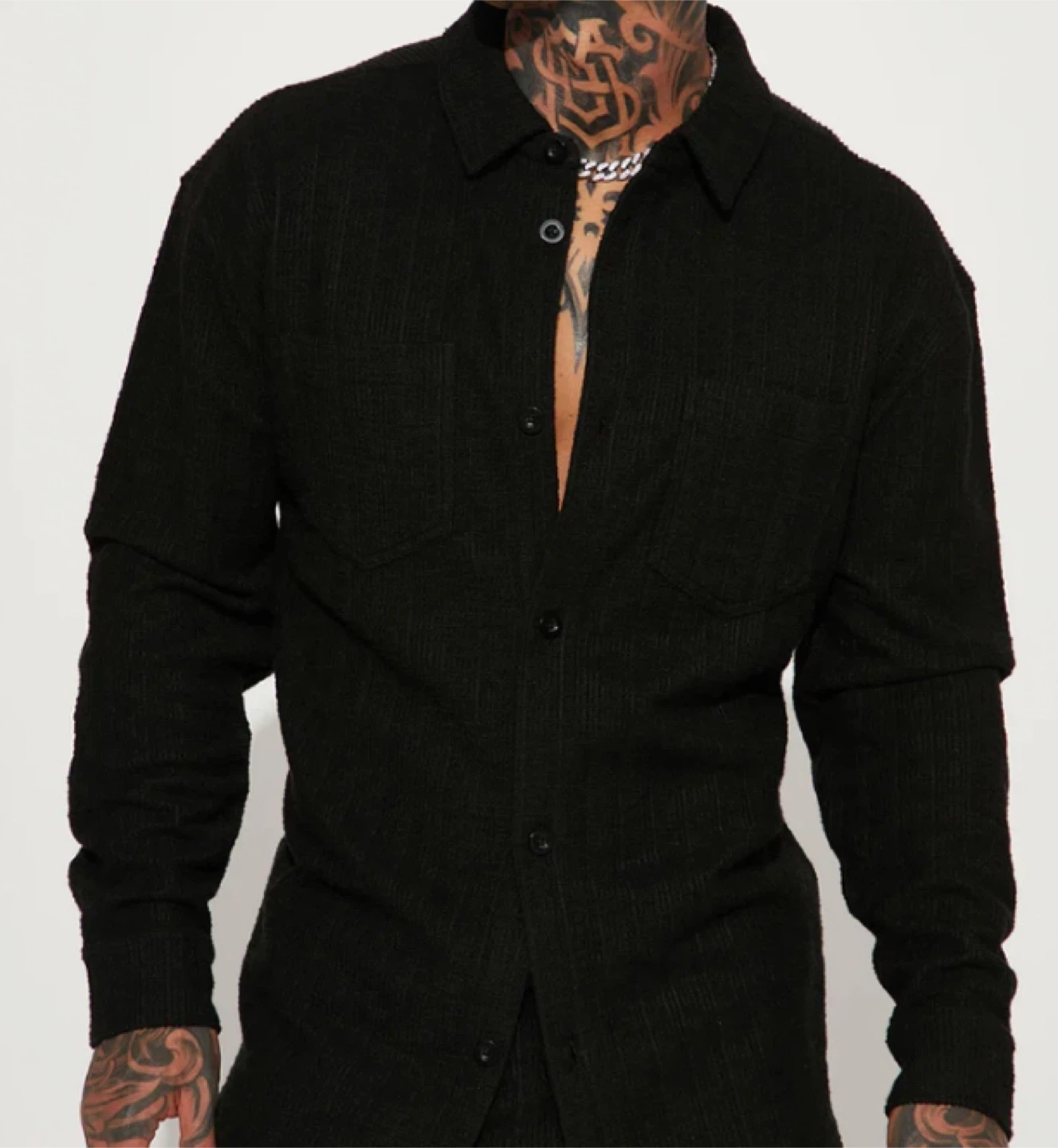 Boohoo Black Corduroy Overshirt