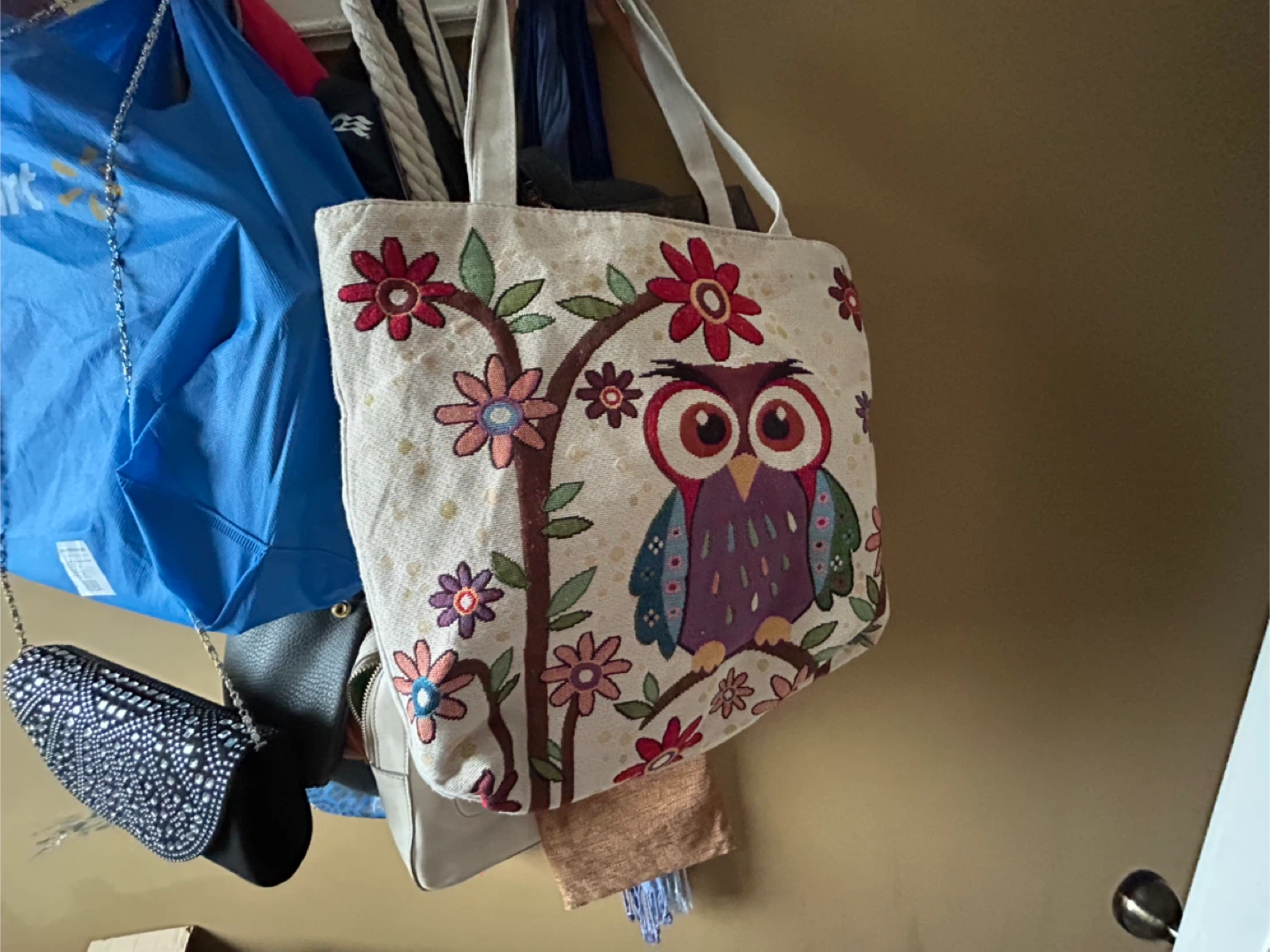 Owl Print Tote Bag