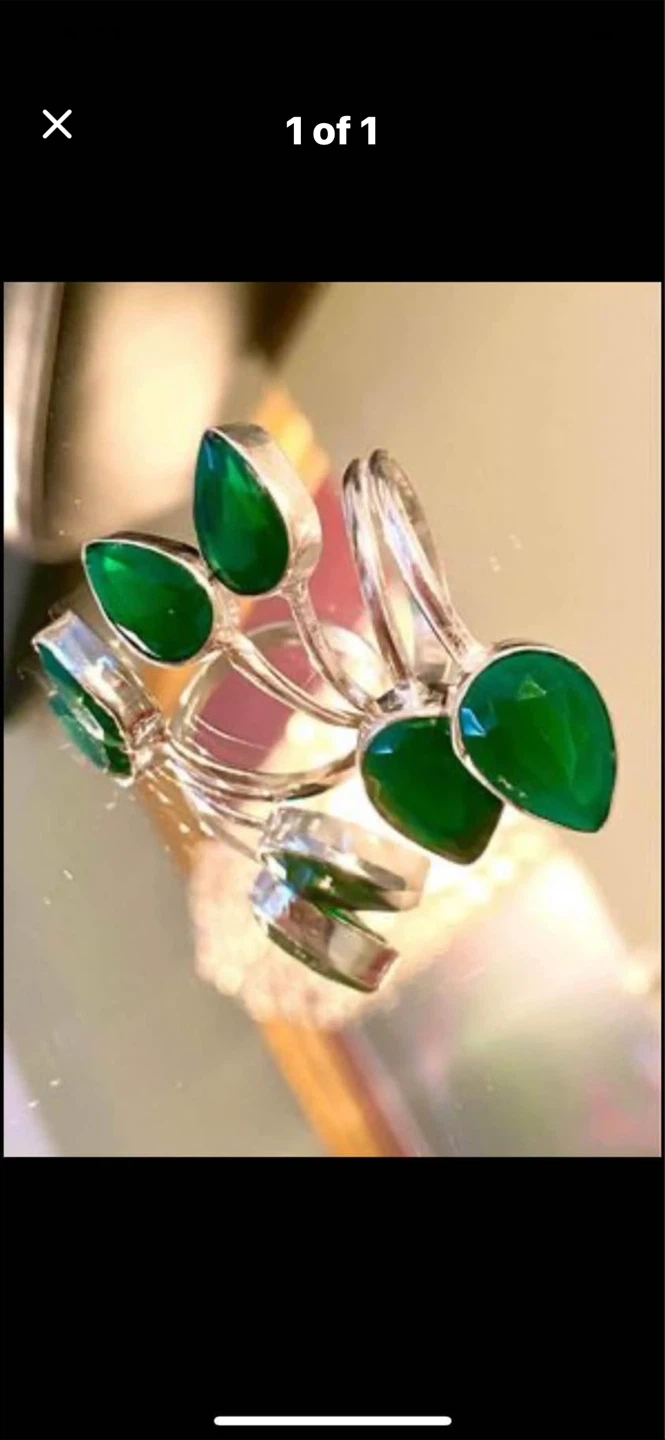 💚Raw Emerald Snake Ring-One Size - photo 3