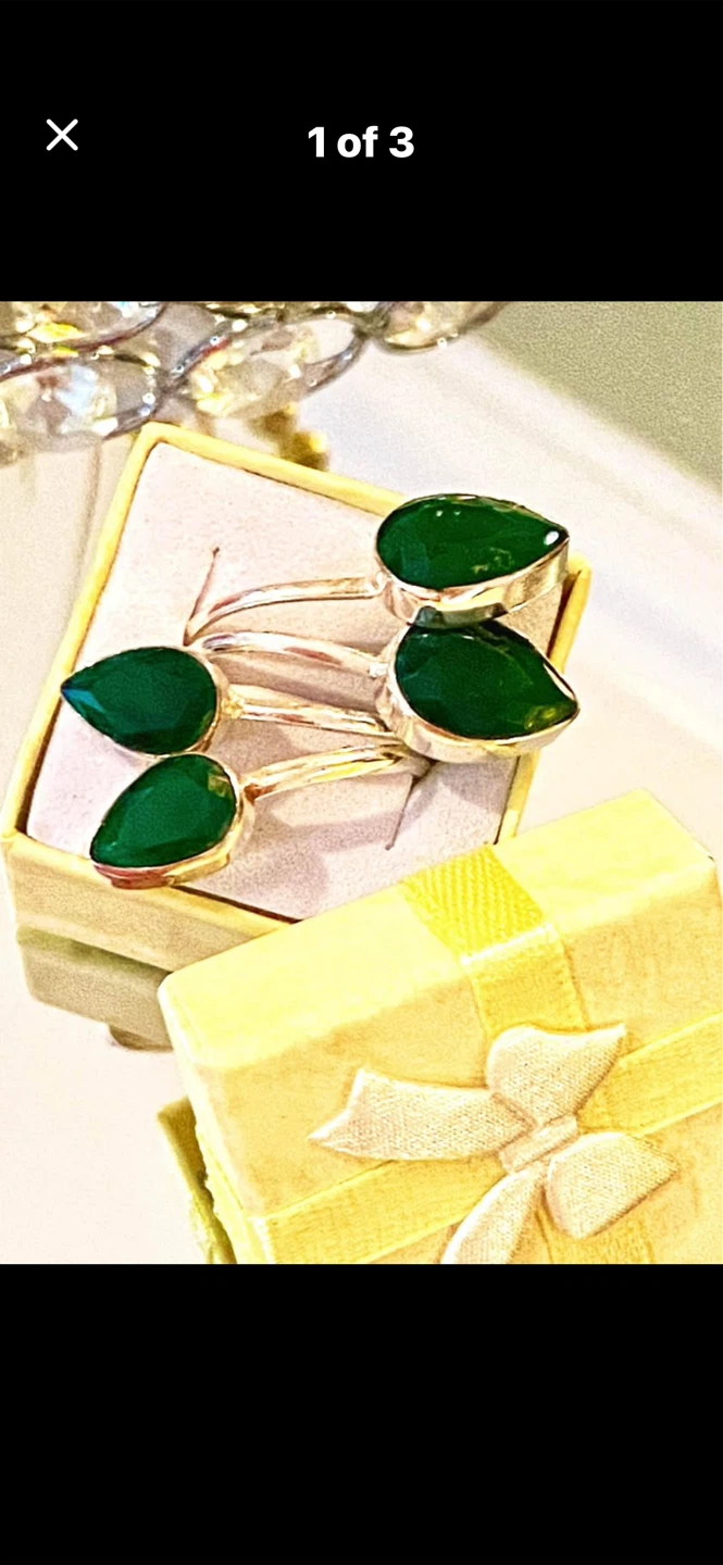 💚Raw Emerald Snake Ring-One Size