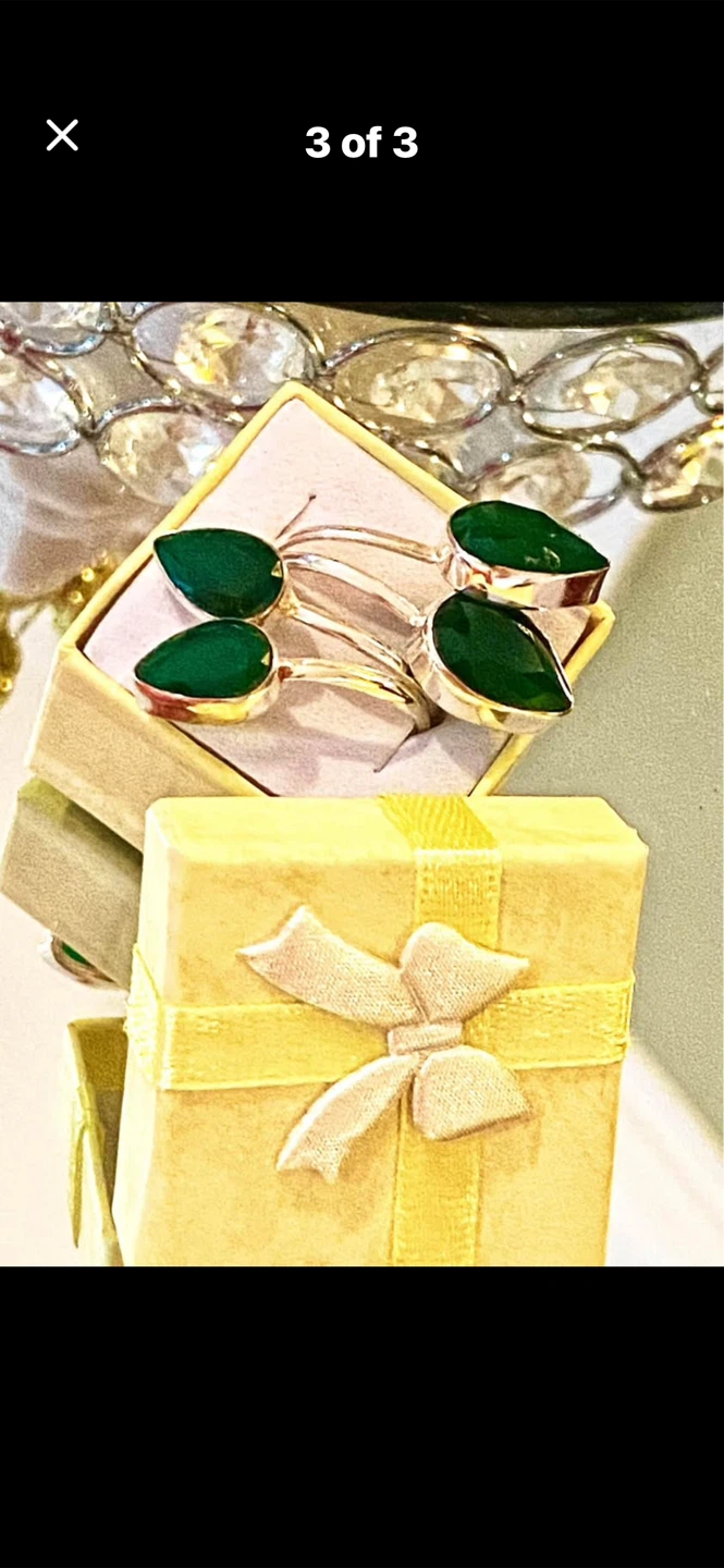 💚Raw Emerald Snake Ring-One Size - photo 4