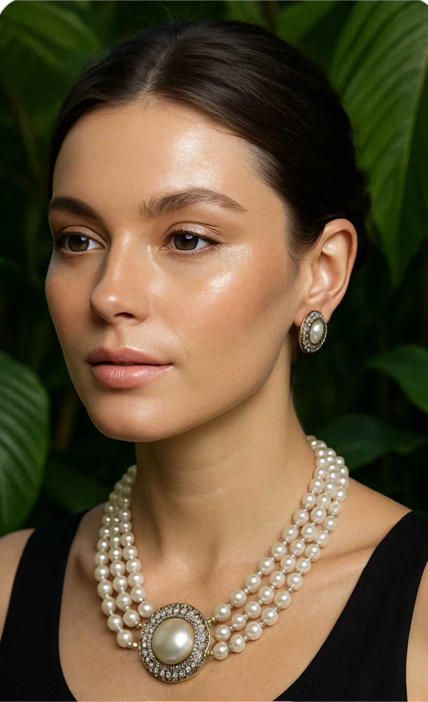 Pearl Necklace and Clip-on Earrings Set
