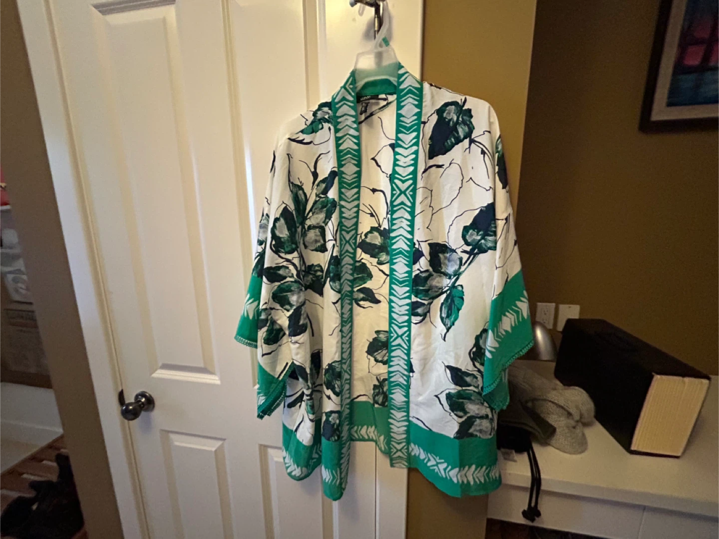 Alfani Kimono XL - Green & White Floral