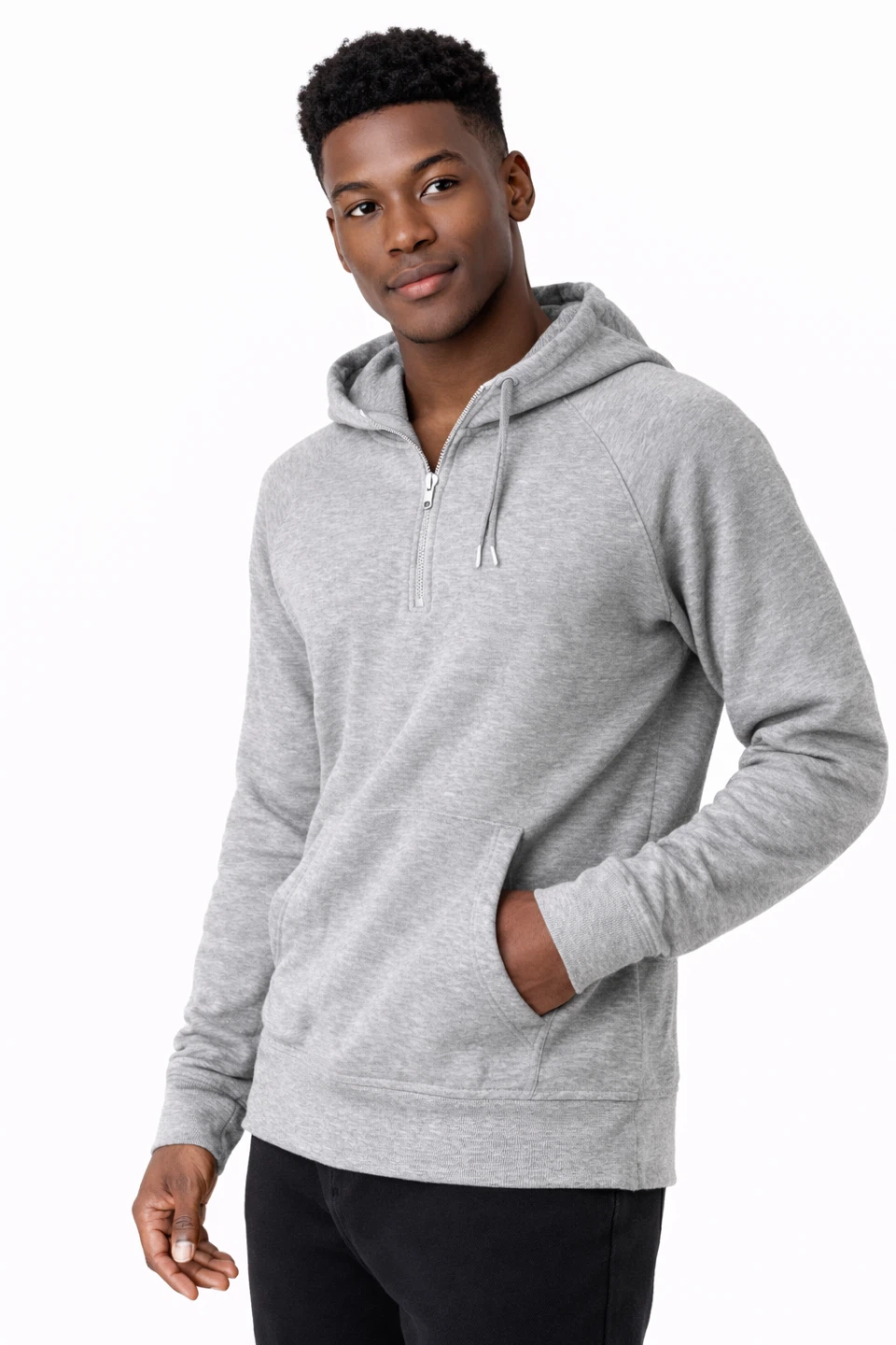 Men’s Sustainable Grey Half Zip Hoodie XL Like New - photo 2