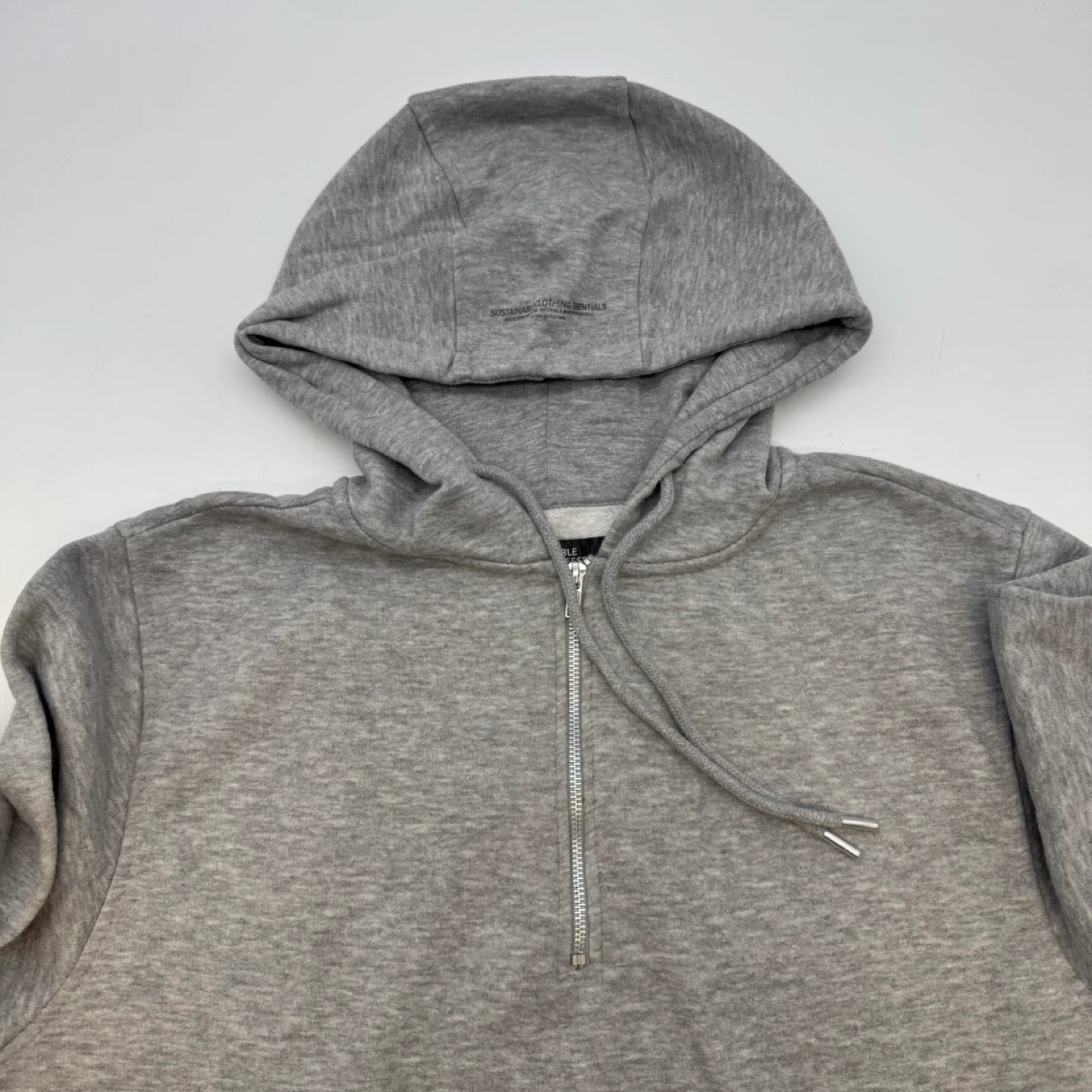 Men’s Sustainable Grey Half Zip Hoodie XL Like New - photo 5