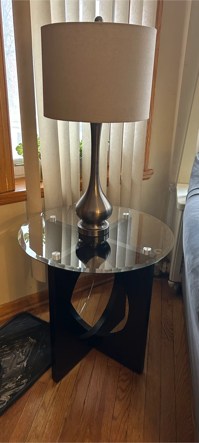 Glass Top Coffee Table & End Table Set with Lamps - photo 2