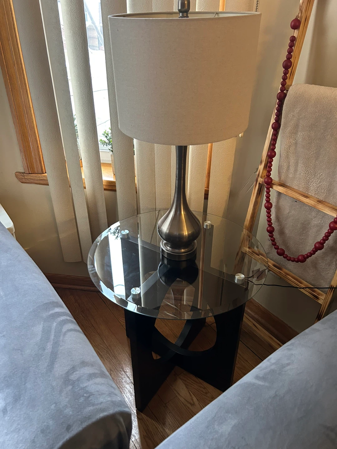 Glass Top Coffee Table & End Table Set with Lamps - photo 3