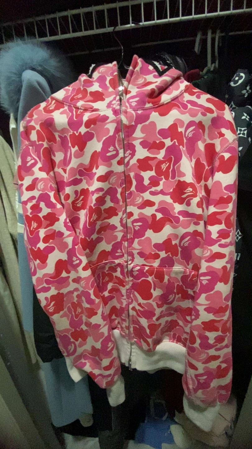 A Bathing Ape Pink Camo Full Zip Hoodie