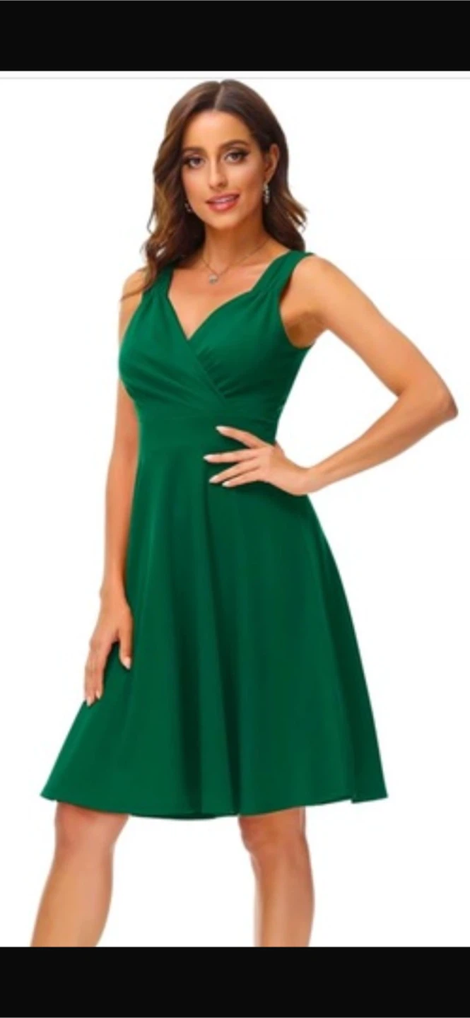 NEW! GRACE KARIN Sleeveless Wrap V-Neck A-line Party Dress