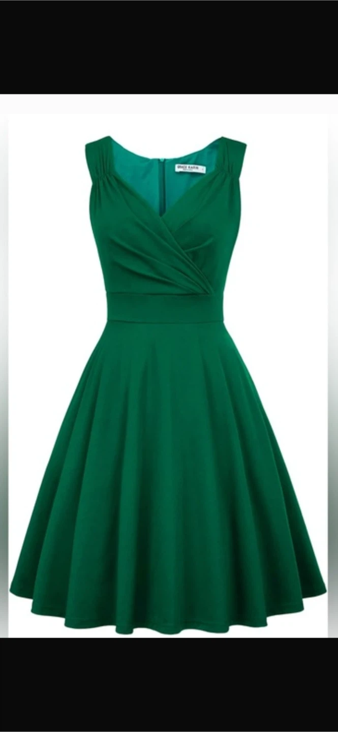 NEW! GRACE KARIN Sleeveless Wrap V-Neck A-line Party Dress - photo 2