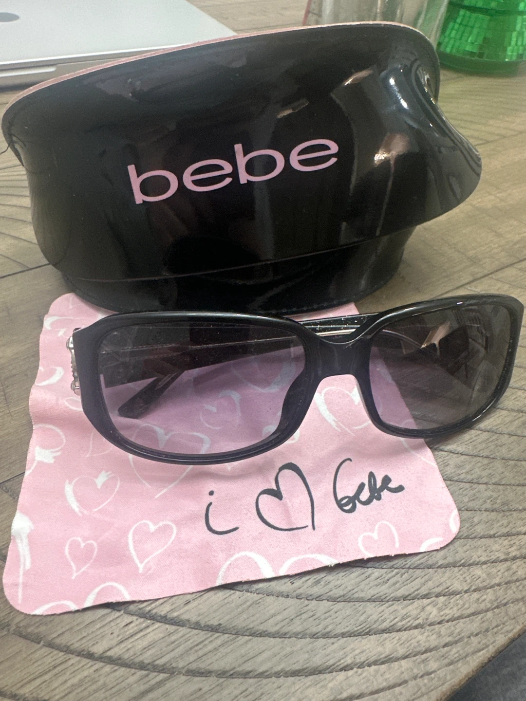 Bebe Black Sunglasses with Case