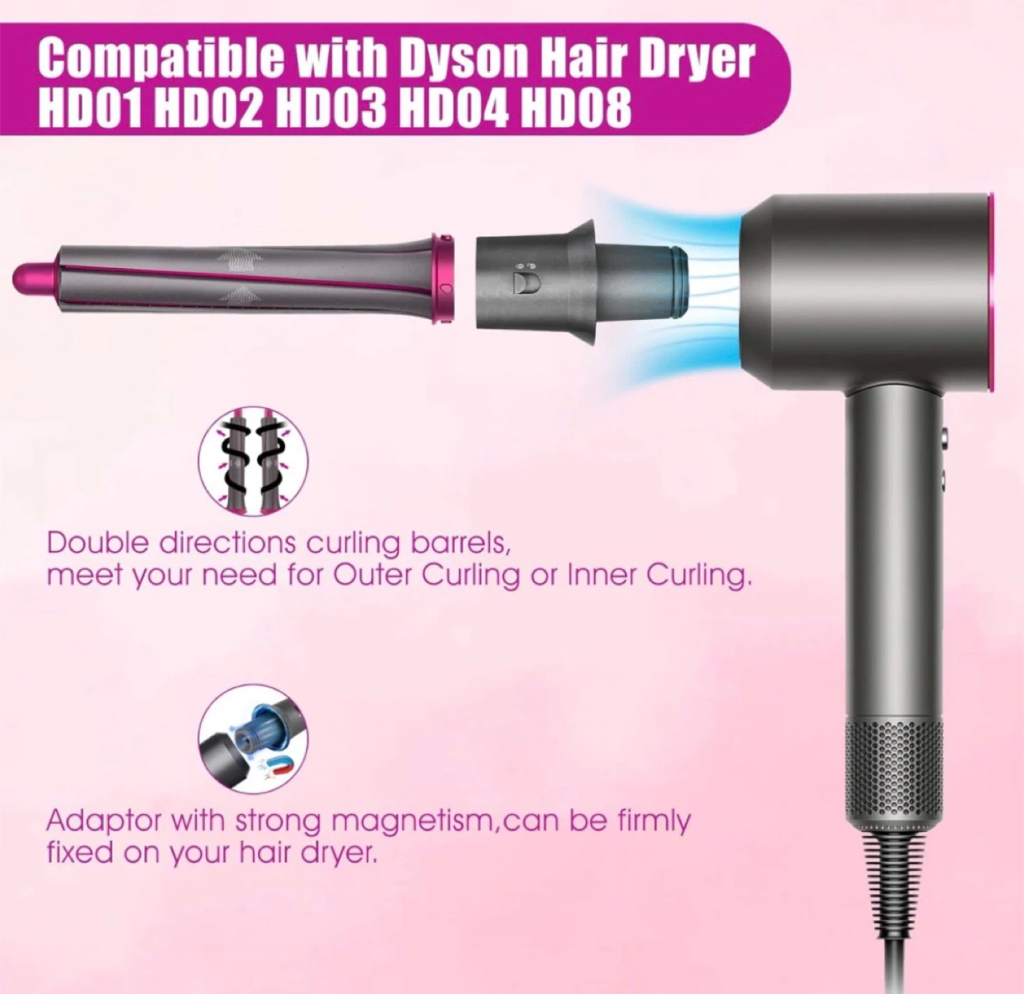 Dyson Airwrap Attachment Set - Curling Barrels - photo 3