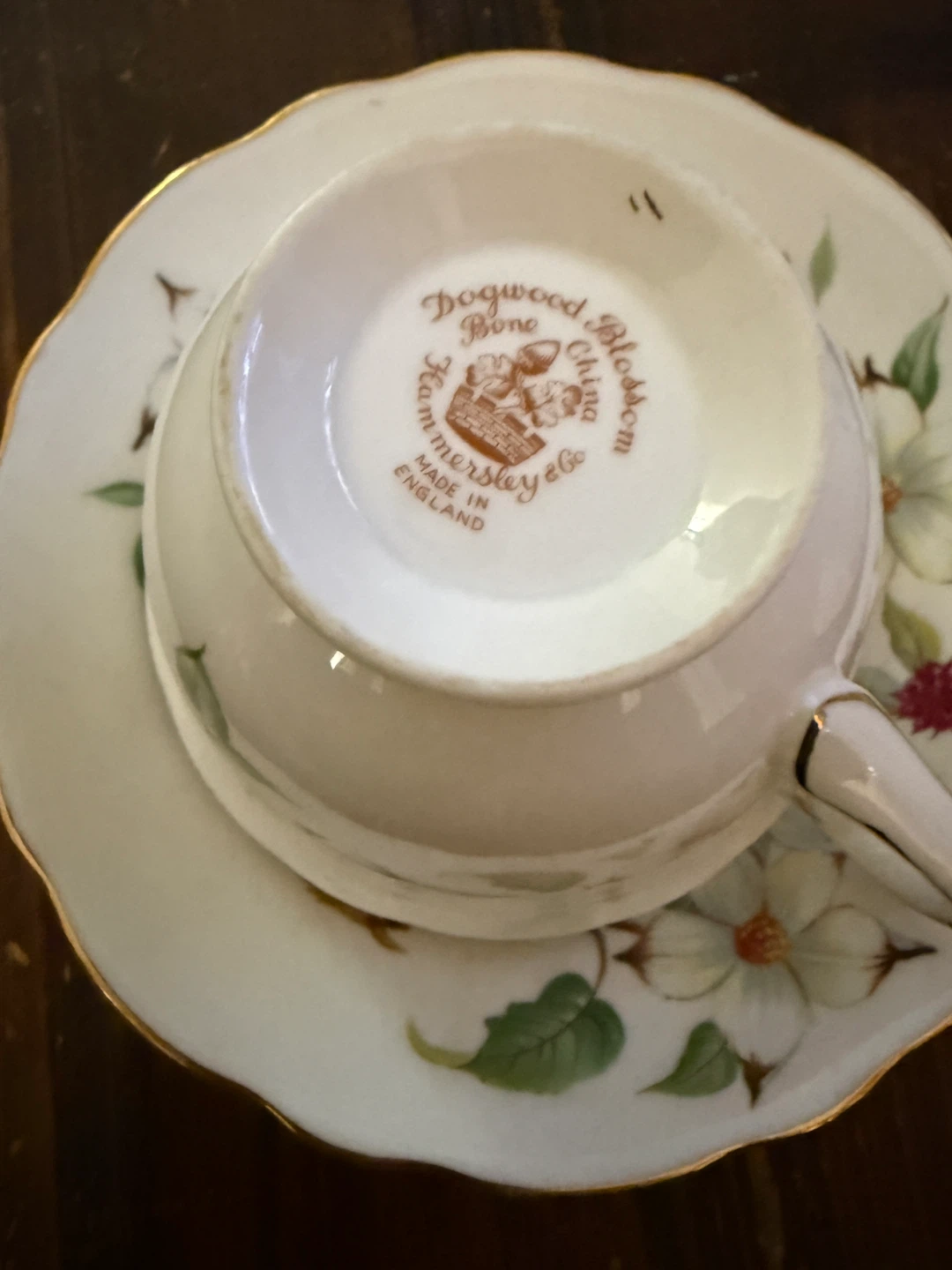 Hammersley Dogwood Blossom Bone China Tea Cup & Saucer - photo 4