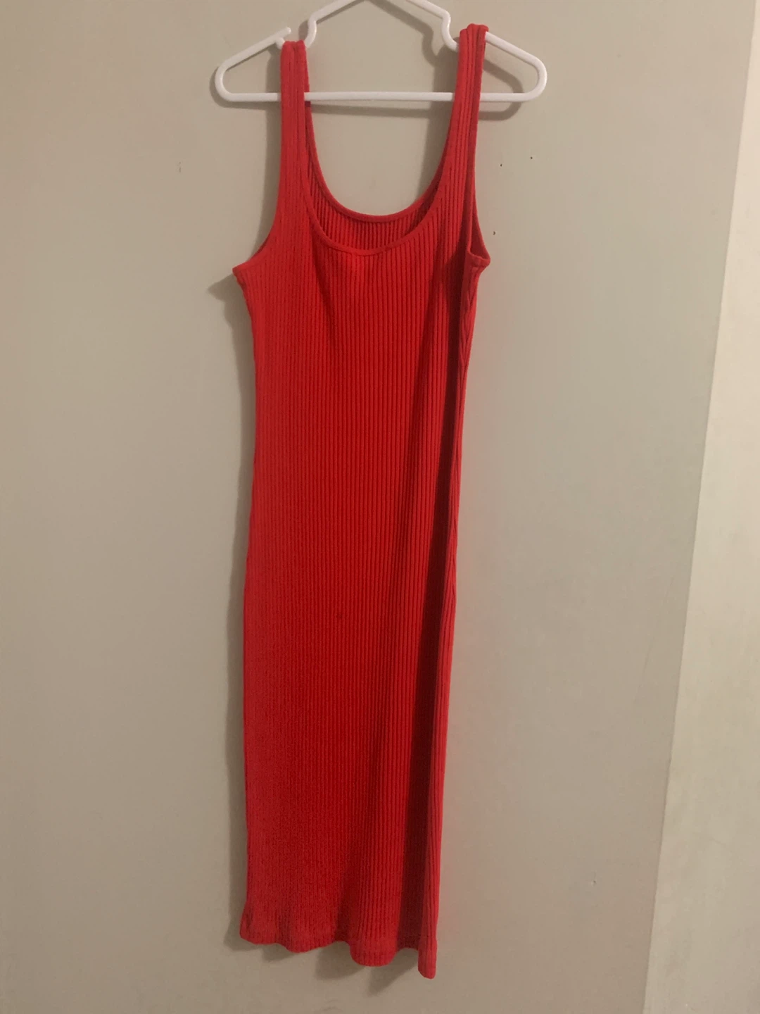 Red Ribbed Tank Dress - photo 2