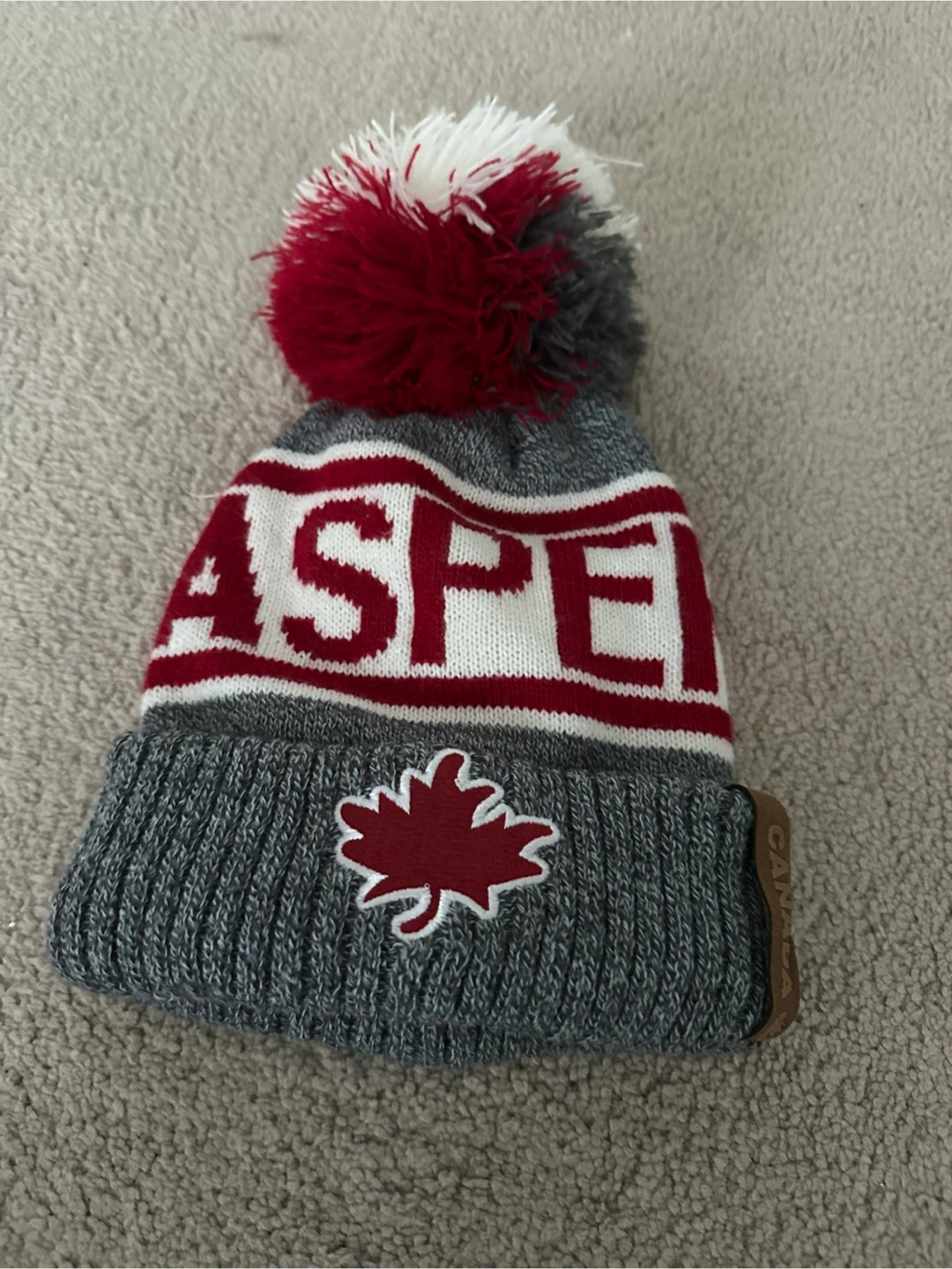 Jasper Canada Toque - Grey, Red & White