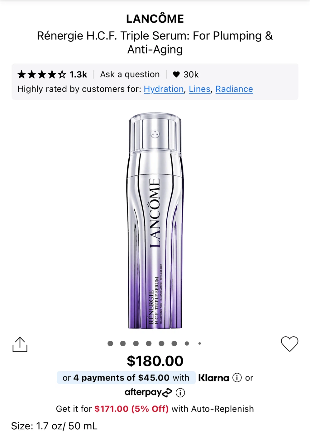 Lancôme Rénergie H.C.F. Triple Serum (1.7 oz/ 50 mL)