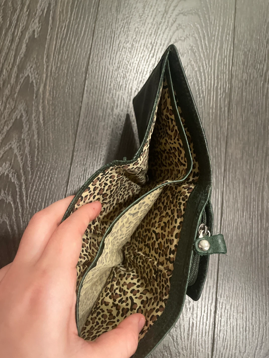 Roots Leather Wallet - Green - photo 3