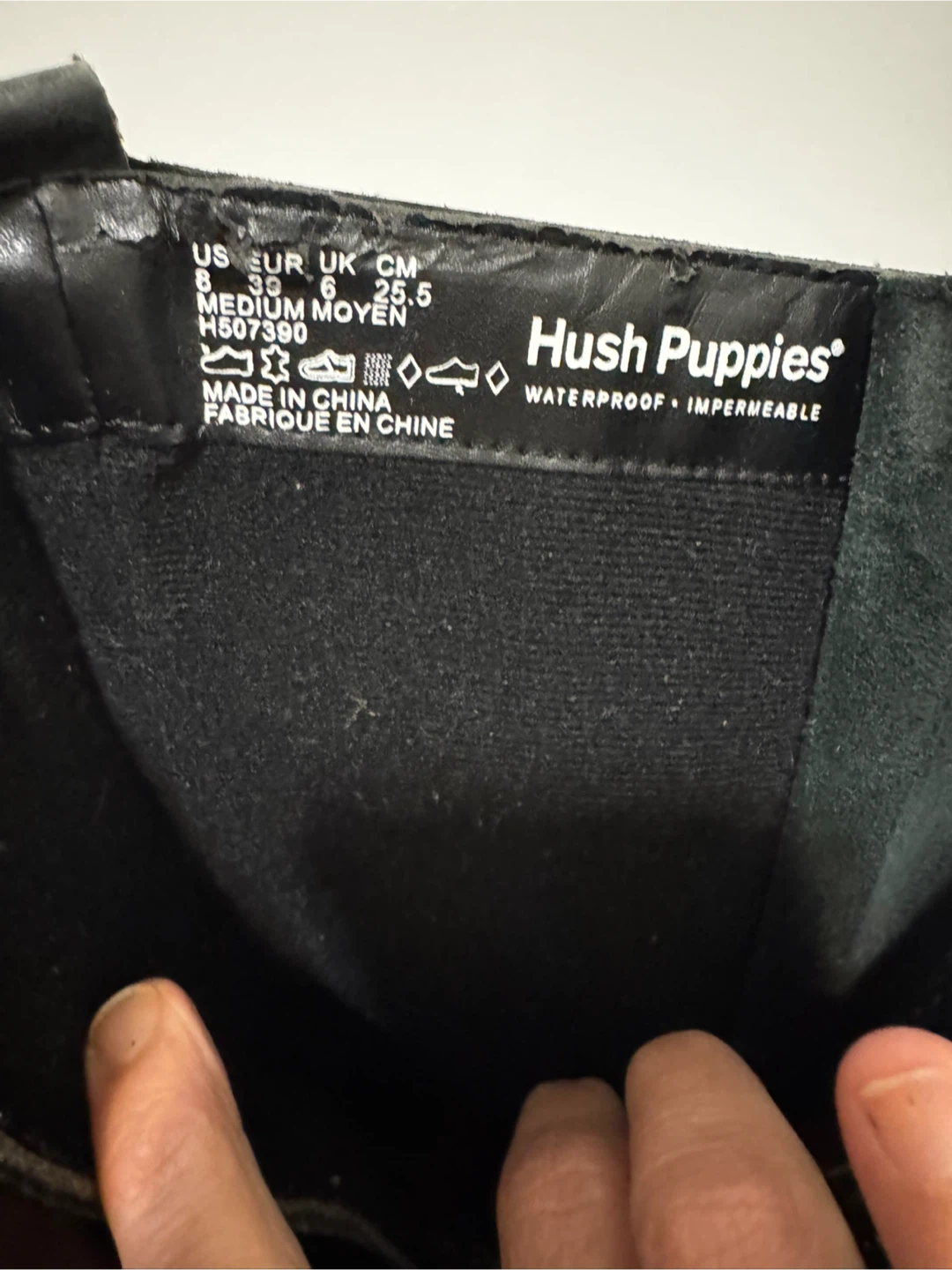 Hush Puppies Black Leather Lace-Up Boots - Size 8 - photo 4