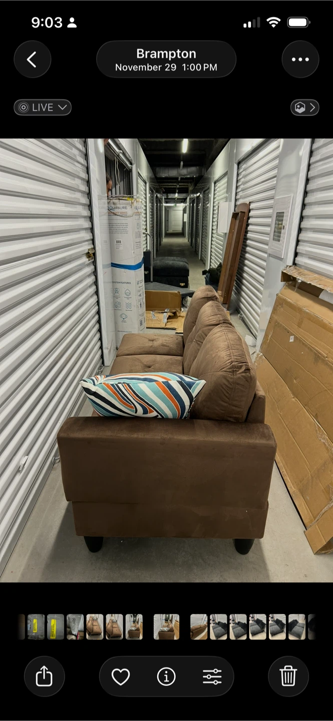 New Brown Sectional Sofa with Pillows - photo 4