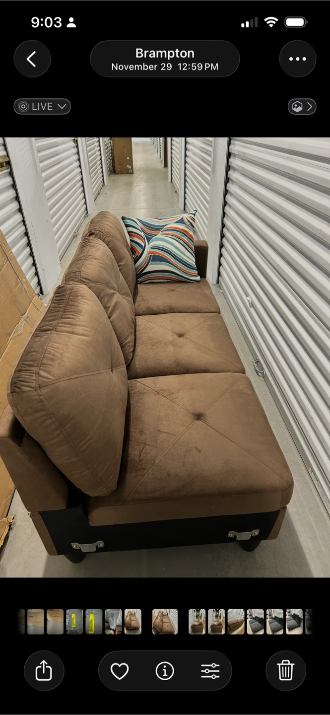 New Brown Sectional Sofa with Pillows - photo 2