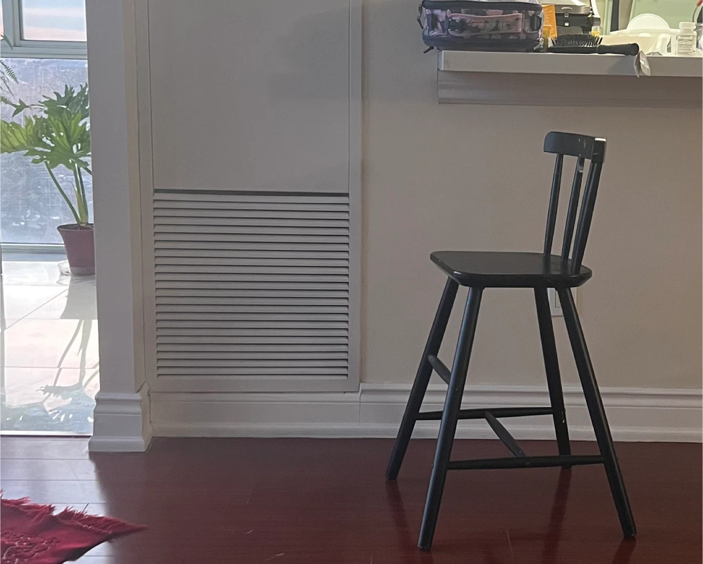 Black Wooden Bar Stool