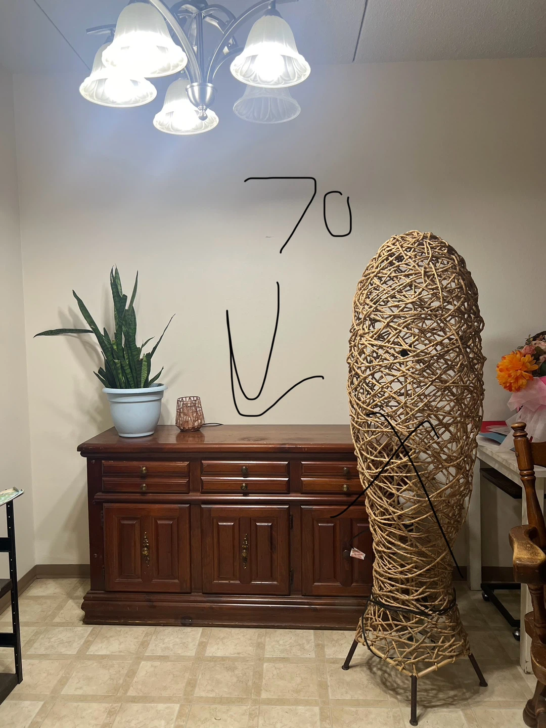 Wooden Buffet & Mirror Set - photo 2