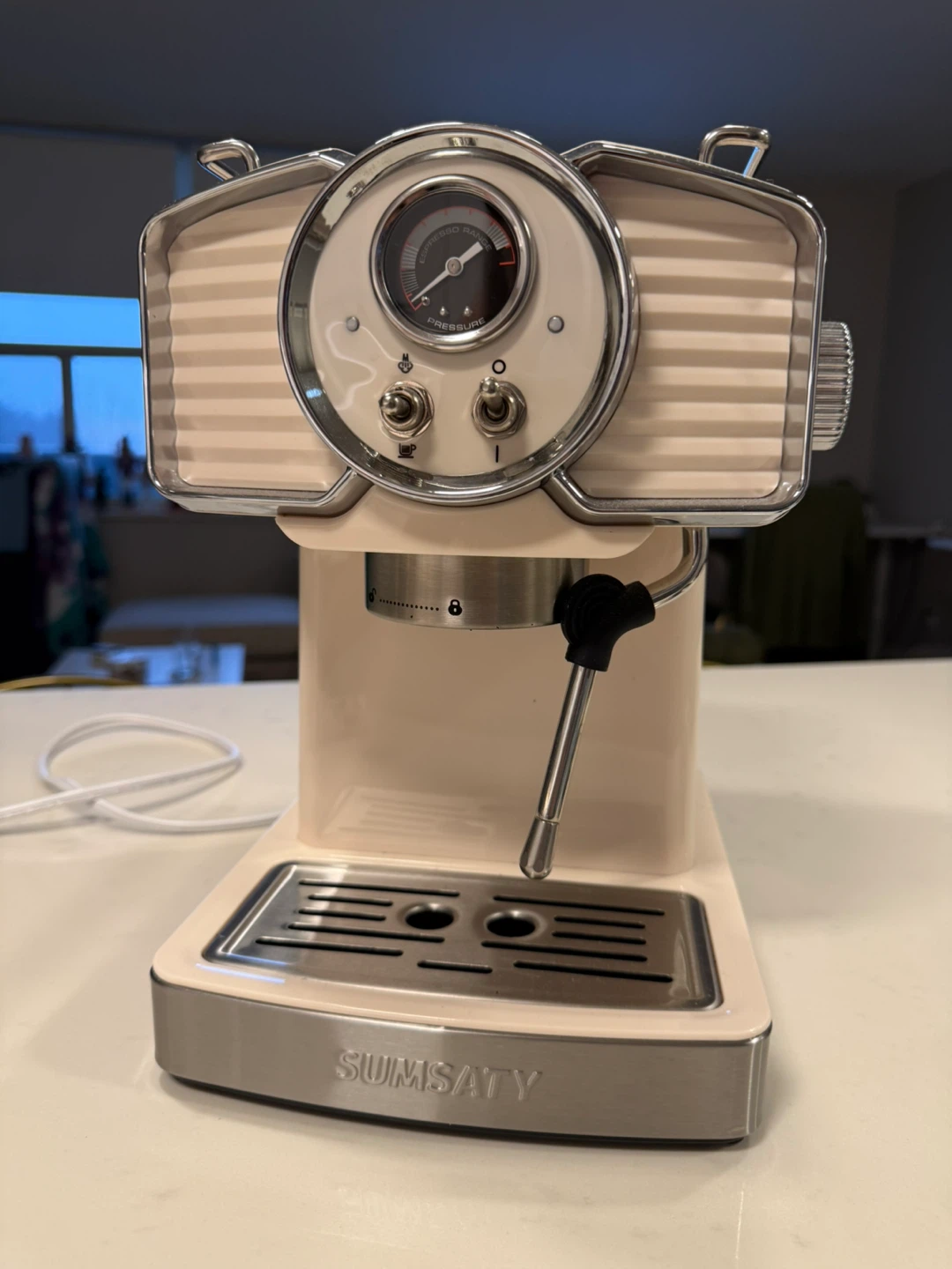 Sumsaty Espresso Machine + accessories - Cream Colour