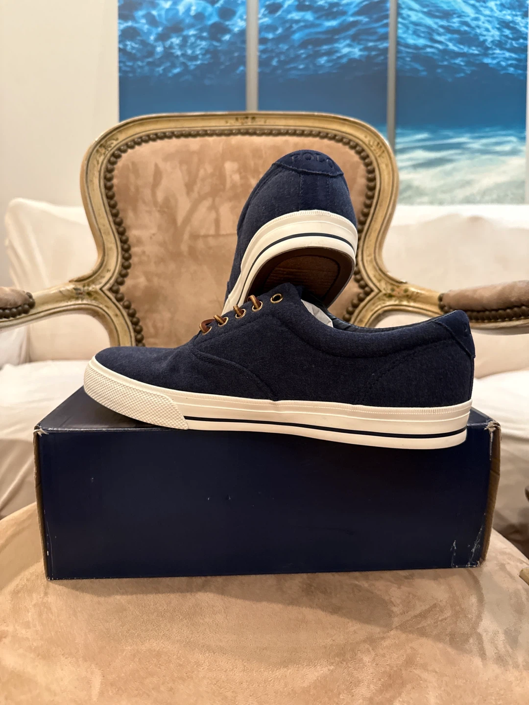 Polo Ralph Lauren Navy Blue Suede Sneaker - Size 10.5 - photo 3