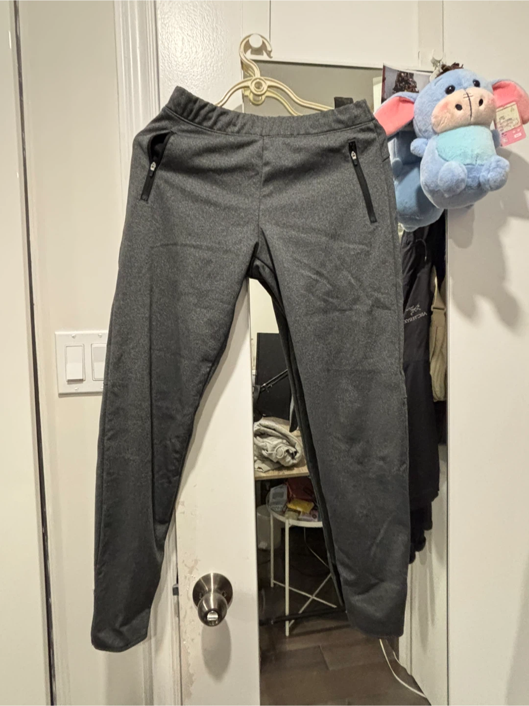 Grey Athletic Pants with Zipper Pockets - photo 4
