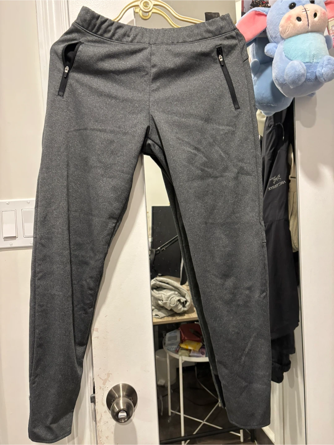 Grey Athletic Pants with Zipper Pockets - photo 3