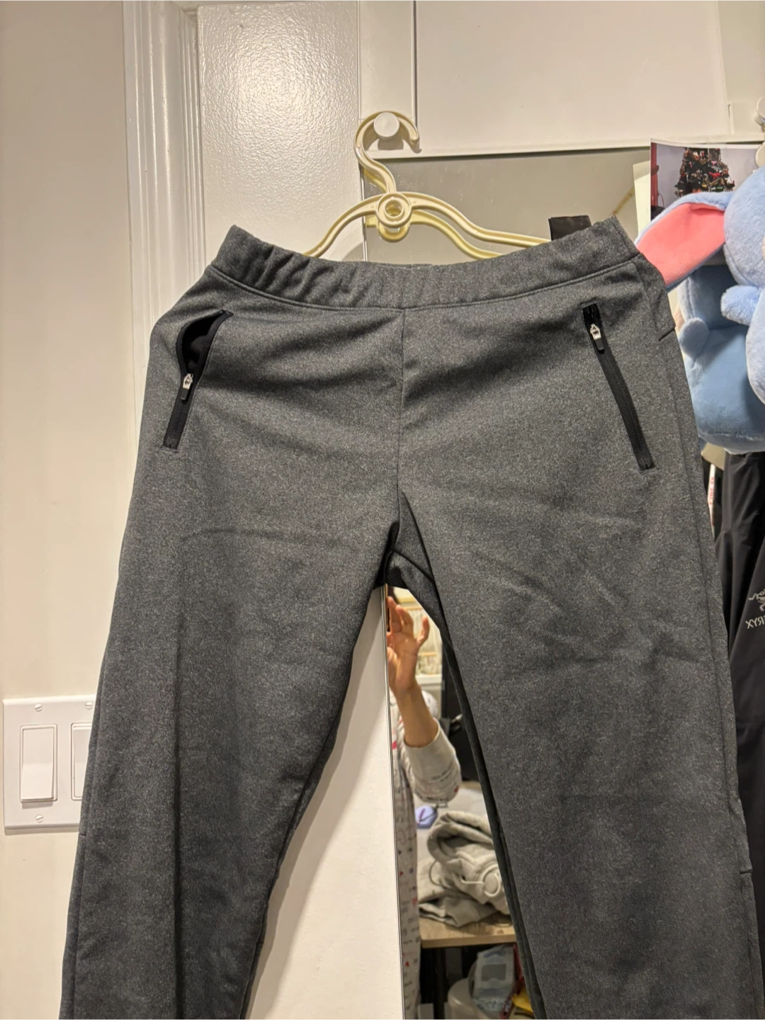 Grey Athletic Pants with Zipper Pockets - photo 2