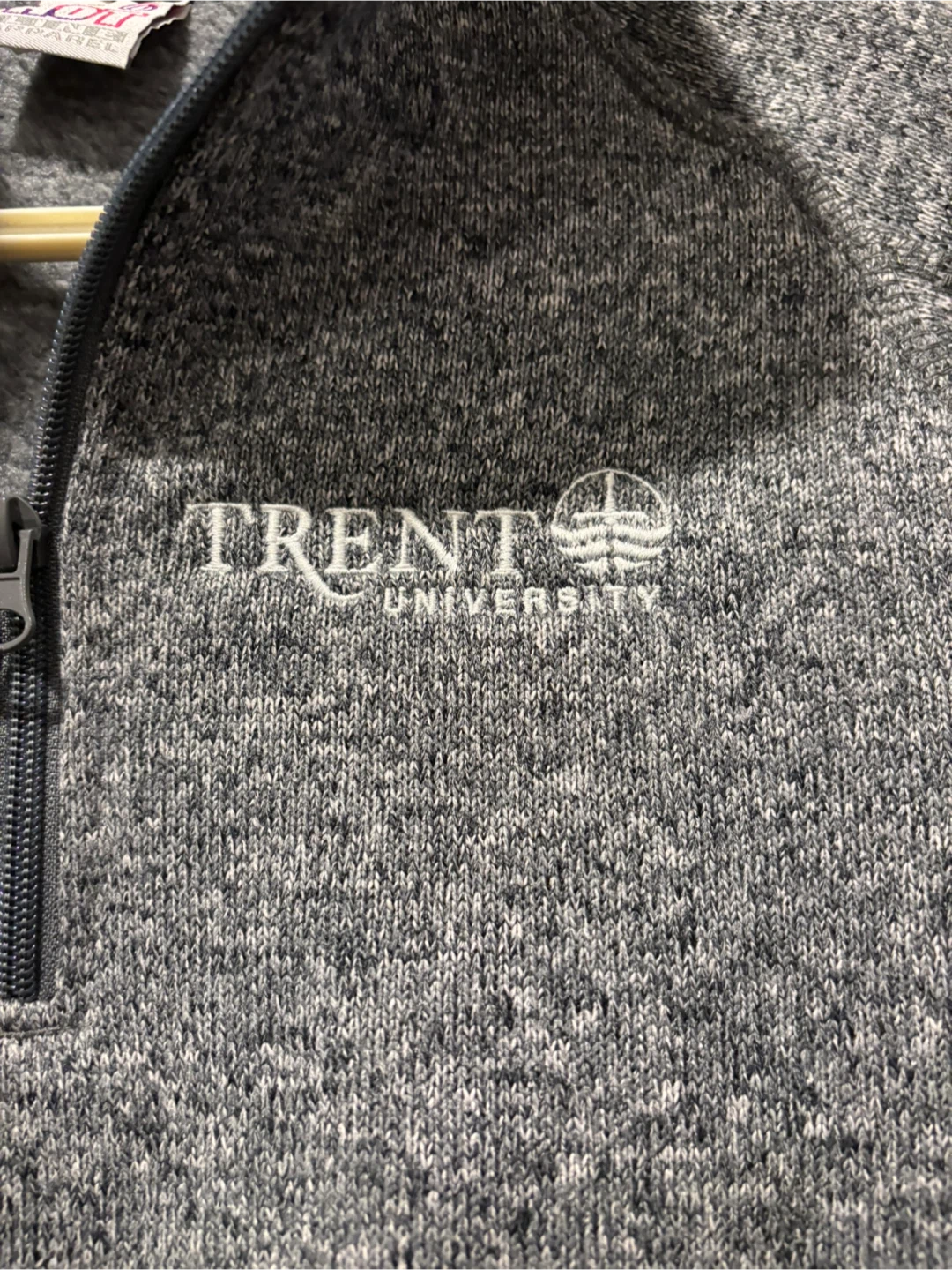 Trent University Grey 1/4 Zip Sweater
