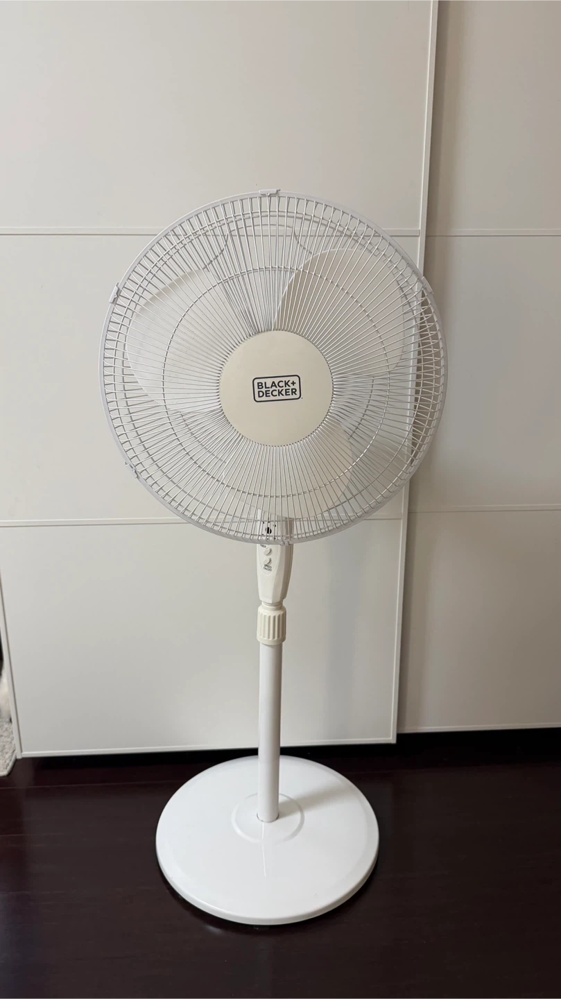 Black+Decker White Stand Fan