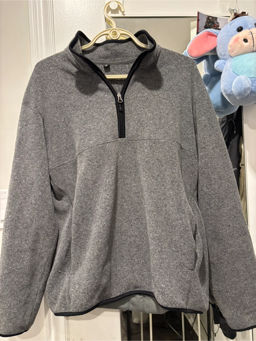 Uniqlo Grey Fleece Pullover, Size L - photo 3