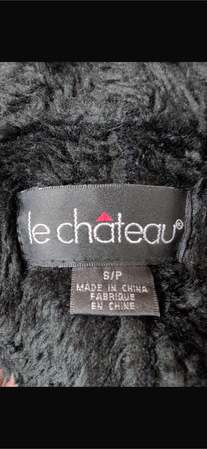 Le Château Black Hooded Faux Shearling Lined Long Coat - photo 4