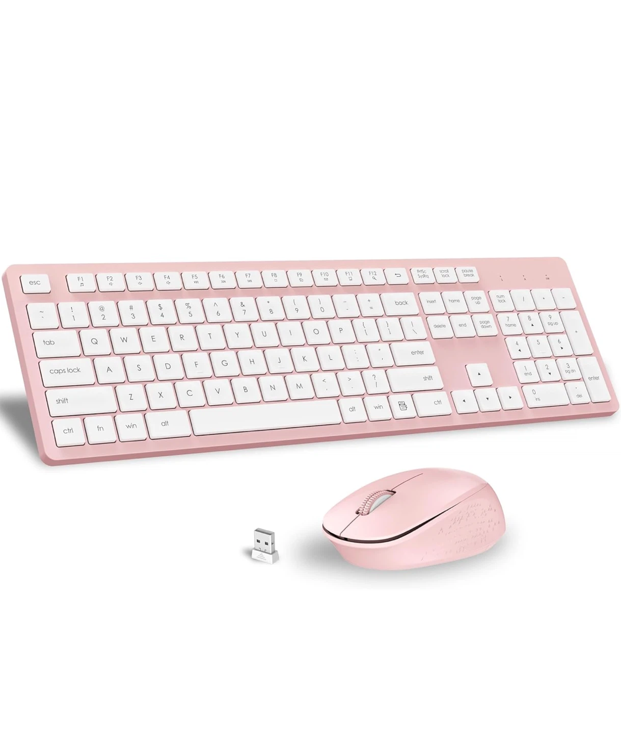 Pink Wireless Keyboard and Mouse Combo