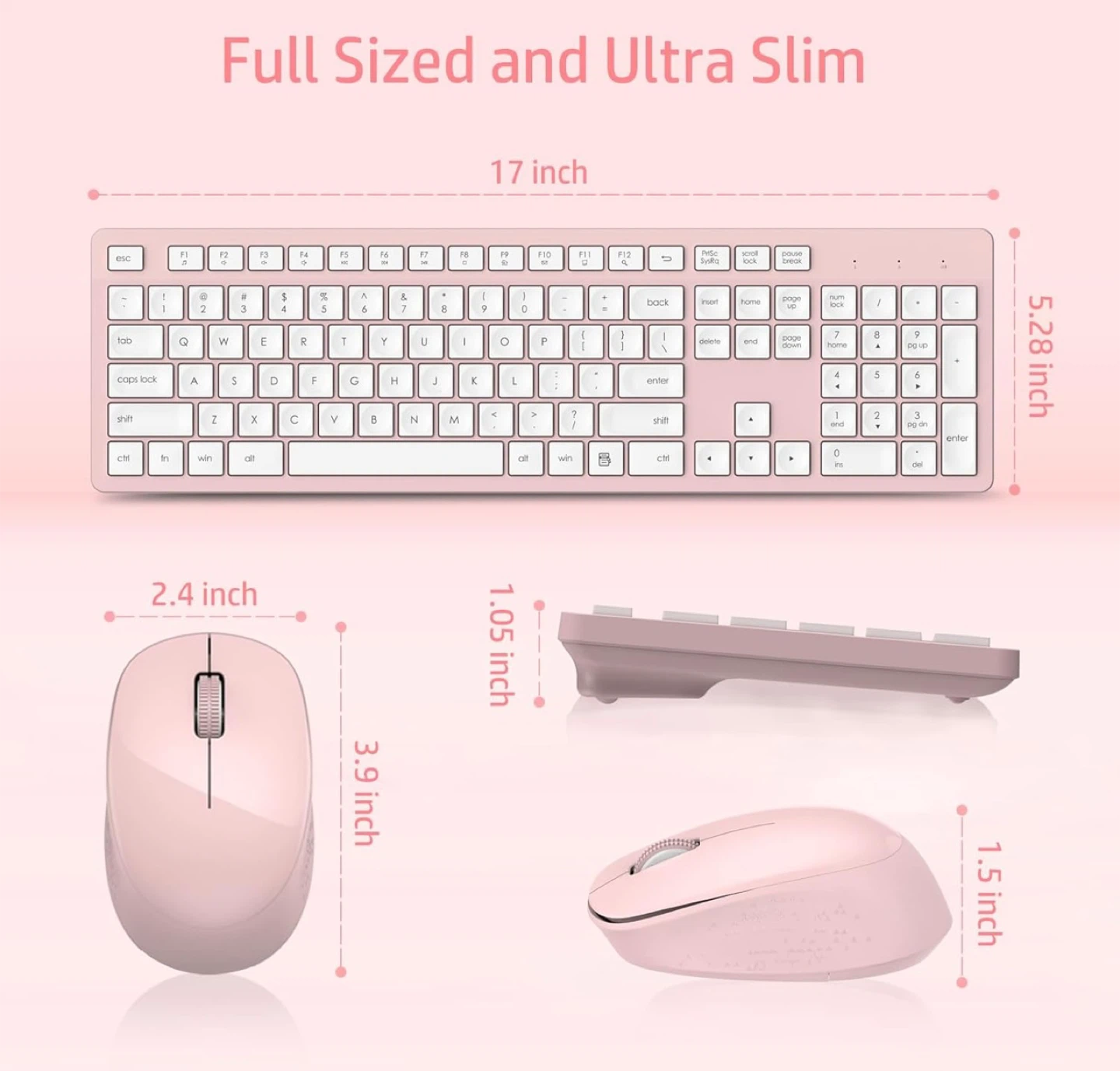 Pink Wireless Keyboard and Mouse Combo - photo 2