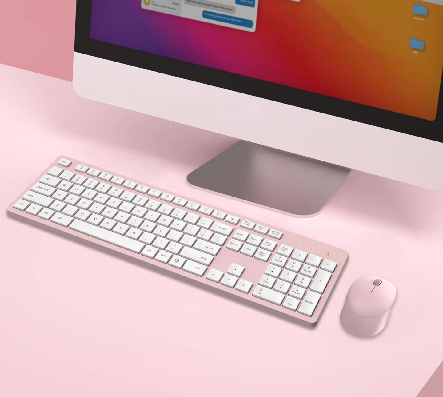 Pink Wireless Keyboard and Mouse Combo - photo 3